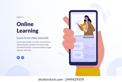 Online learning video tutorial illustration design