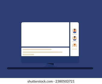 Online learning. Webinar. Education together. Vector illustration.