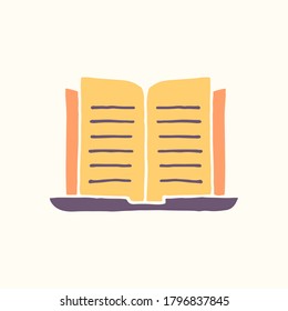 Aprendizaje en línea.Ilustración de concepto de estilo dibujada a mano. Vector. 
