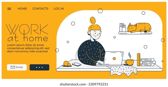 Online learning,training, education landing page.Work at home