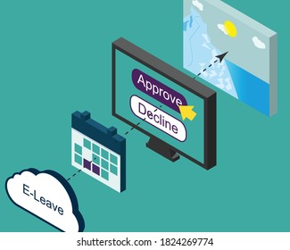 Online Leave Request Process In 3D Vector