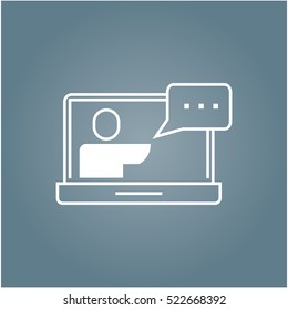 Online Lecture Icon, Vector