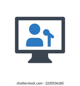 Online Lecture Icon (Vector Illustration)