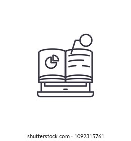Online Lecture linear icon concept. Online Lecture line vector sign, symbol, illustration.