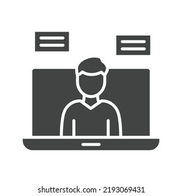 Online Lecturer icon vector image. Can also be used for Physical Fitness. Suitable for mobile apps, web apps and print media.