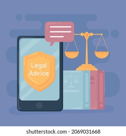 Online Legal Advice, Justice Concept