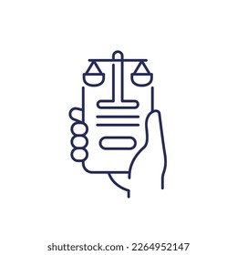 online legal help line icon with a phone in hand