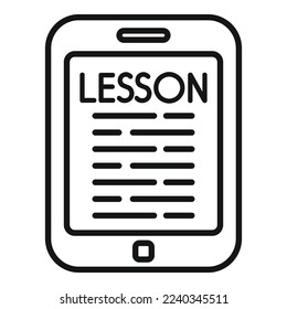 Online lesson icon outline vector. Digital school. Book class