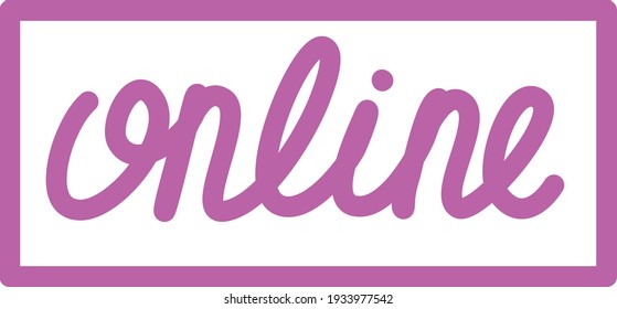 online letter button, hand drawn lettering pink