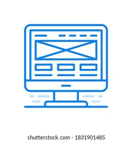
Icono de vector de línea de letra en línea. Sobre de mensajes de correo electrónico en la pantalla del monitor. Información, contacto y comunicación documentan la recepción de ofertas entrantes y el moderno servicio de correspondencia.