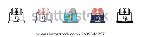 Online Libraries Icon Multiple Vector Illustration
