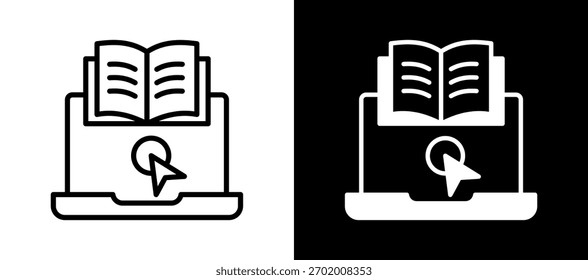Online Libraries Icon whiteblack Vector Illustration
