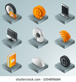 Online library color gradient isometric icons