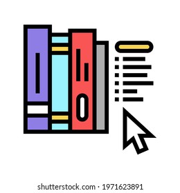 online library color icon vector. online library sign. isolated symbol illustration