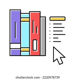 vector de icono de color de biblioteca en línea. signo de biblioteca en línea. ilustración de símbolo aislado