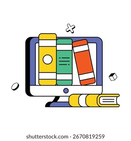 Online Library Concept Vector Icon EPS 10 Datei
