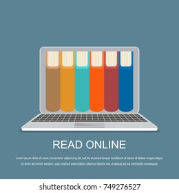 online library concept. Vector illustration. Flat design