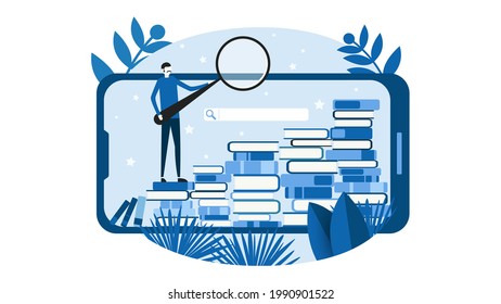 online library in flat style vector illustration