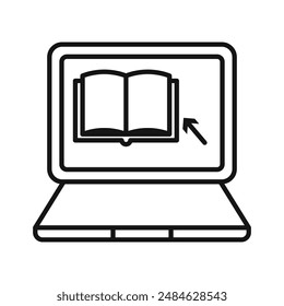 Online library icon Black line art vector