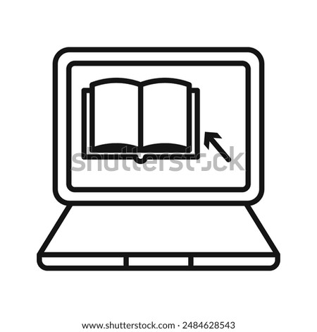 Online library icon Black line art vector