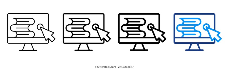 Conjunto de Coleções de Estruturas de Tópicos Diferentes do Ícone da Biblioteca Online