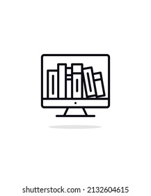 ONLINE LIBRARY ICON, for graphic and web design collection logo vector illustration, eps 10