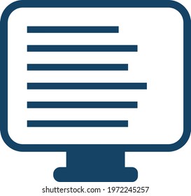 Biblioteca en línea, ilustración de icono, vector sobre fondo blanco