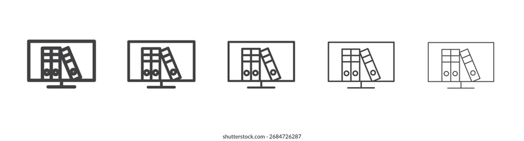 Icono de Biblioteca en línea Símbolo de ilustración de gráficos de línea