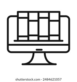 Icono de Biblioteca en línea en estilo relleno
