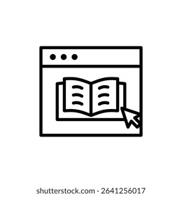 Online library icon outline set sign