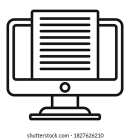 Online library icon. Outline online library vector icon for web design isolated on white background