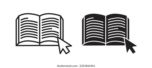 Online library icon set. digital education, learning or training course symbol. ebook vector symbol.