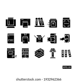 Online Library Icon set. Library Icon vector Illustration Template For Web and Mobile