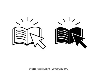 Online library icon set. vector illustration