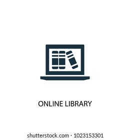Online library icon. Simple element illustration. Online library symbol design from eLearning collection. Can be used in web and mobile.