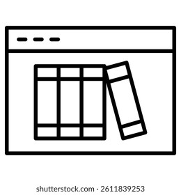 Online library icon Simple outline vector logo
