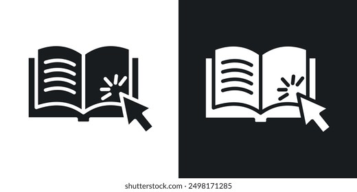 Online library icon in solid style