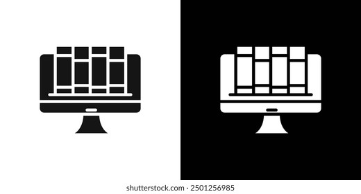 Online library icon Symbol mark in filled style