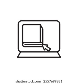 Online library icon Thin line art collection