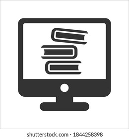Online library icon, vector graphics