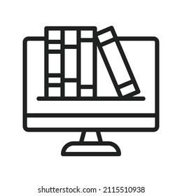 Online Library icon vector image. Can also be used for Physical Fitness. Suitable for mobile apps, web apps and print media.