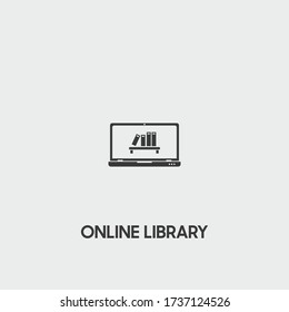 online library icon. online library vector on gray background