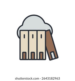 online library icons isolated on White Background. Flat style design
