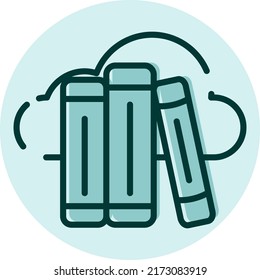 Online library, illustration, vector on a white background.