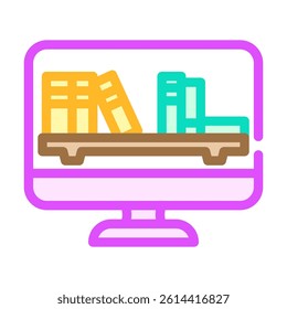 online library learning platform color icon vector. online library learning platform sign. isolated symbol illustration