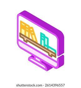 online library learning platform isometric icon vector. online library learning platform sign. isolated symbol illustration