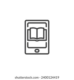 Online library line icon. Digital book linear style sign for mobile concept and web design. Ebook reader outline vector icon. Elearning symbol, logo illustration. Vector graphics