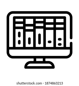 online library line icon vector. online library sign. isolated contour symbol black illustration