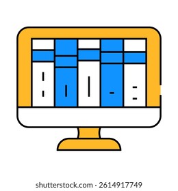 online library line icon vector. online library sign. isolated symbol illustration