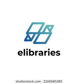online library logo design template	